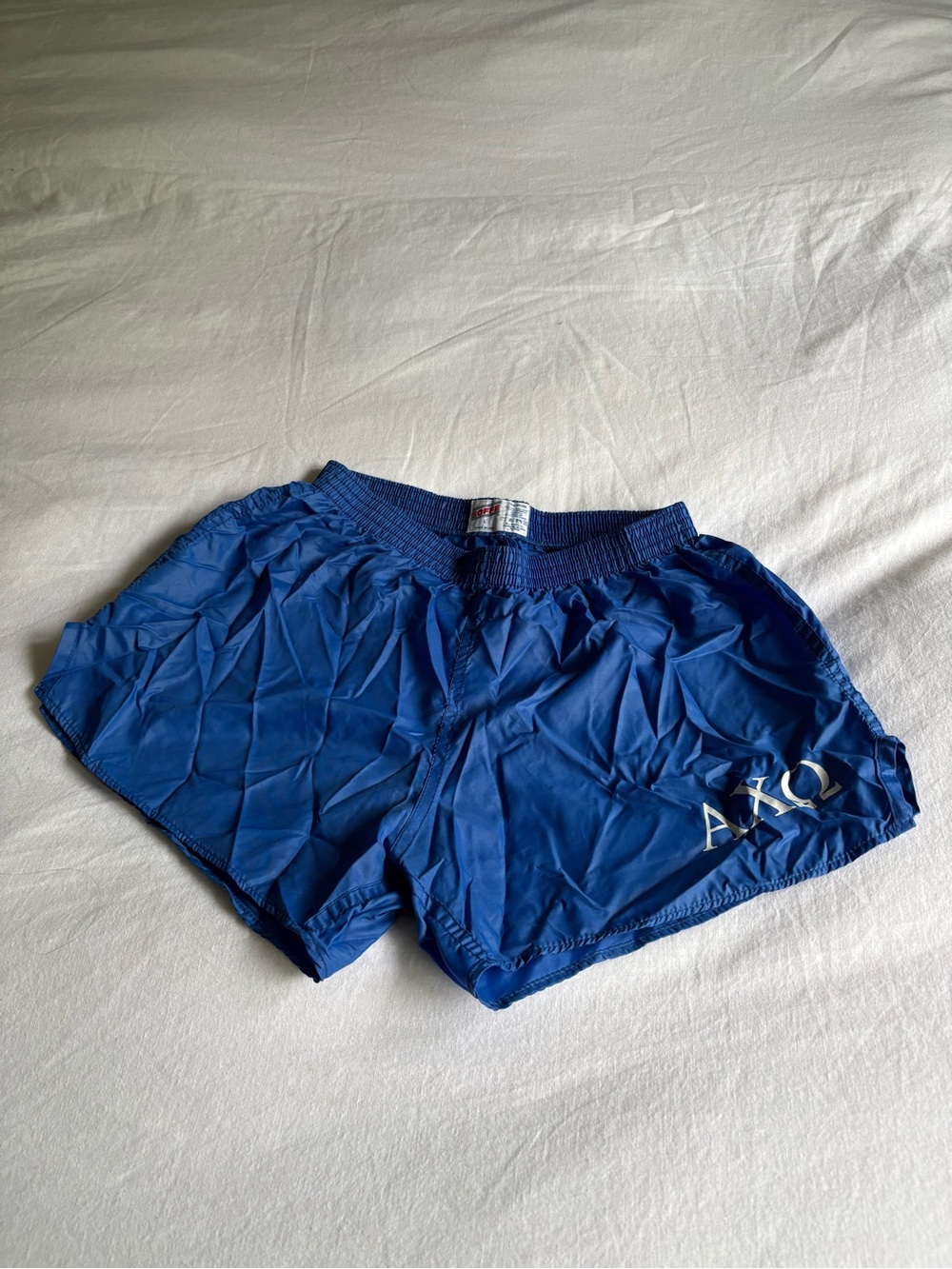 Soffe Blue Nylon y2k cheer Shorts alpha chi omega AXO sorority rush women’s L